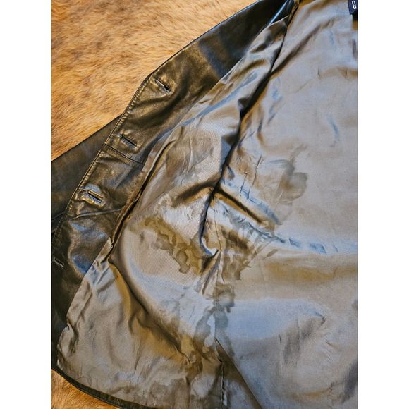 Vintage 90's Womens GAP Genuine Leather Jacket Shell Size Large - Picture 7 of 14